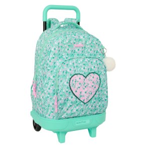 Skolerygsk med Hjul Safta Cuore Mint 33 x 45 x 22 cm