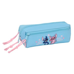 Tredobbelt bretaske Lilo & Stitch Happy Himmelbl 22 x 8,5 x 6 cm