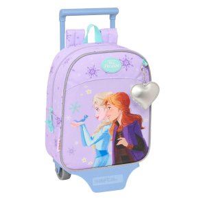Skolerygsk med Hjul Frozen Spirit Syren 22 x 27 x 10 cm