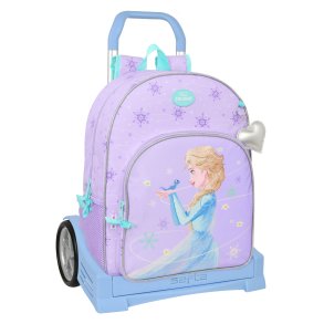 Skolerygsk med Hjul Frozen Spirit Syren 33 x 42 x 14 cm