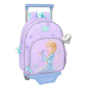 Skolerygsk med Hjul Frozen Spirit Syren 28 x 34 x 10 cm