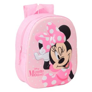 Brnetaske Minnie Mouse Pink 27 x 33 x 10 cm 3D