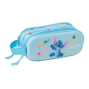 Dobbelt carry-all Lilo & Stitch Lysebl 21 x 8 x 6 cm 3D