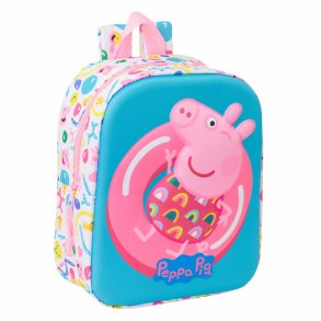 Brnetaske Peppa Pig Bl Hvid Pink 22 x 27 x 10 cm 3D