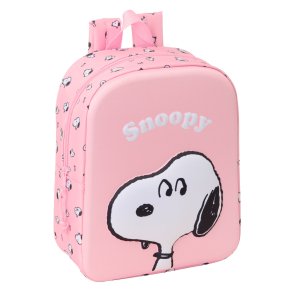 Brnetaske Snoopy Pink 22 x 27 x 10 cm 3D