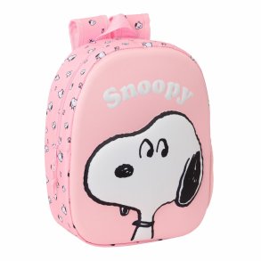 Brnetaske Snoopy Pink 27 x 33 x 10 cm 3D