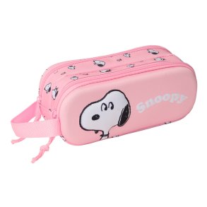 Dobbelt carry-all Snoopy Pink 21 x 8 x 6 cm 3D