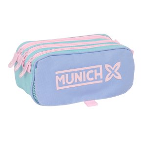 Tredobbelt b�retaske Munich Mellow Bl� Pink Himmelbl� 21,5 x 10 x 8 cm