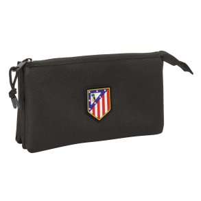 Tredobbelt bretaske Atltico Madrid Sort 22 x 12 x 3 cm