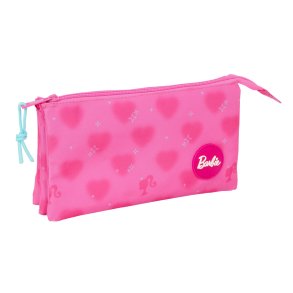Tredobbelt bretaske Barbie Corazones Pink 22 x 12 x 3 cm
