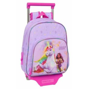 Skolerygsk med Hjul Unicorn Academy Syren 28 x 34 x 10 cm