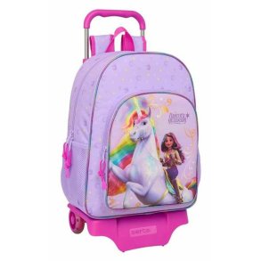 Skolerygsk med Hjul Unicorn Academy Syren 33 x 42 x 14 cm
