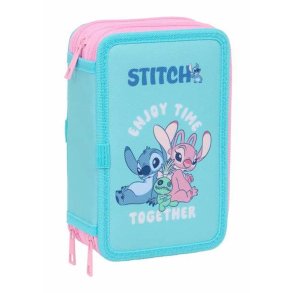 Tredobbelt Penalhus Stitch Bl 12,5 x 19,5 x 5,5 cm 37 Dele