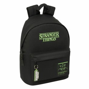 Skoletaske Stranger Things Sort 31 x 41 x 16 cm