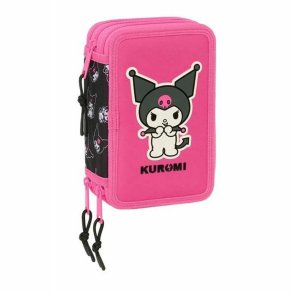 Tredobbelt Penalhus Kuromi Sort Fuchsia 12,5 x 19,5 x 5,5 cm 37 Dele