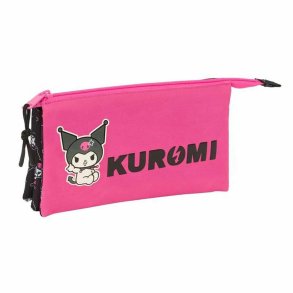 Tredobbelt bretaske Kuromi Sort Fuchsia 22 x 12 x 3 cm