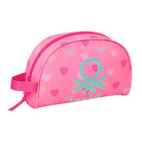 Rejsetoilettaske Benetton Heart Pink 28 x 18 x 10 cm