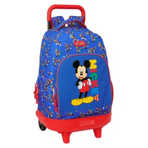 Skolerygs�k med Hjul Mickey Mouse Clubhouse Today Bl� 33 x 45 x 22 cm