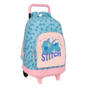 Skolerygs�k med Hjul Lilo & Stitch Ohana Bl� 33 x 45 x 22 cm