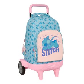 Skolerygs�k med Hjul Lilo & Stitch Ohana Bl� 33 x 45 x 22 cm