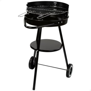 Kulgrill med hjul Aktive Aluminium Emaljeret metal tekstil 42 x 76,5 x 42 cm Sort