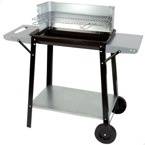Kulgrill med hjul Aktive Emaljeret metal 90 x 85 x 32 cm Sort