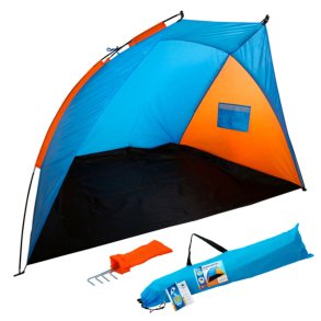 Vindsk�rm og l�sk�rm Beach Colorbaby 62137 Bl� Orange (200 x 125 x 120 cm)