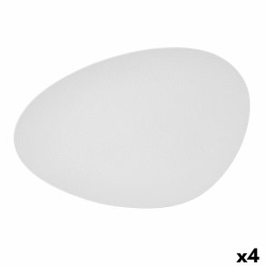 Snack bakke Bidasoa Fosil Hvid Keramik Aluminium oxid Oval 39,1 x 26,3 x 3,4 cm (4 enheder)