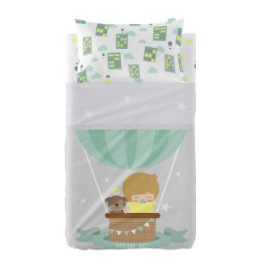 Sengetj st HappyFriday Happynois Air Balloon Multifarvet 2 Dele