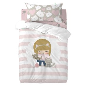 Dynebetrk st HappyFriday Happynois Kitty Multifarvet Vugge til baby 2 Dele