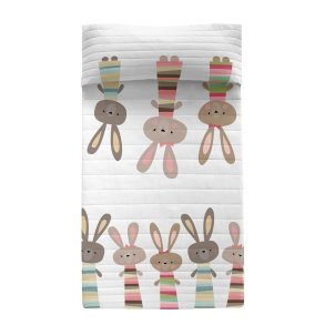 Sengetppe (vattppe) HappyFriday Moshi Moshi Rabbit Family Multifarvet 180 x 260 cm