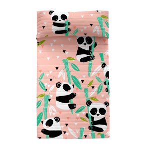 Sengetppe (vattppe) HappyFriday Moshi Moshi Pink 200 x 260 cm Pandabjrn
