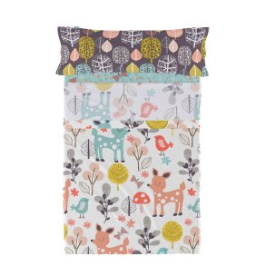 Sengetj st HappyFriday Moshi Moshi Woodland Multifarvet Seng 105 2 Dele