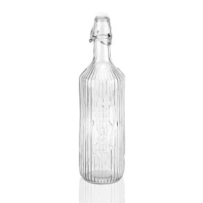 Vandflaske Versa Gennemsigtig Glas Aluminium 1 L 8,1 x 31,5 x 8,1 cm