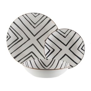 Spisestel Versa Gr� Porcel�n 18 Dele