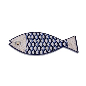 D�kkeserviet Versa Bl� Gr� Kork Keramik Fisk 14 x 0,7 x 20 cm