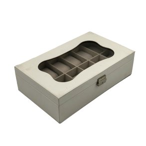 ske til ure Versa Hvid Polyuretan Papir Spejl Tr MDF 20 x 8,5 x 32,5 cm