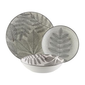 Spisestel Versa Aylen Gr� Porcel�n 18 Dele