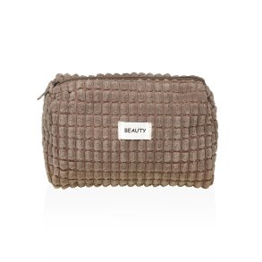 Rejsetoilettaske Versa Corduroy Khaki Polyester 8 x 11 x 18 cm