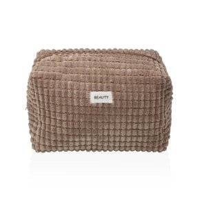 Rejsetoilettaske Versa Corduroy Khaki Polyester 12 x 16 x 24 cm