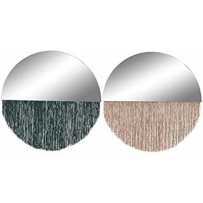 Vgspejl DKD Home Decor Grn Gylden Frynse 50 x 0,5 x 50 cm (2 enheder)