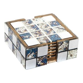 Varmebrikker DKD Home Decor Harpiks Tr� MDF (6 pcs)