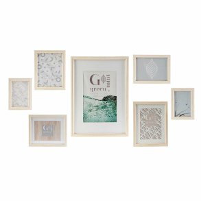 Vg billedramme DKD Home Decor 32,5 x 1,5 x 45 cm Krystal Natur Grn Tr MDF Skandinavisk