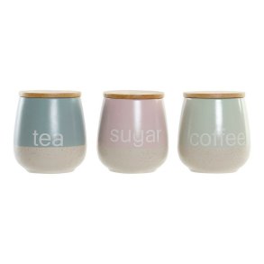 Blik DKD Home Decor Bl Grn Pink 10 x 10 x 16 cm (3 enheder)