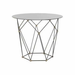 Sofabord DKD Home Decor Sort Metal Krystal Gylden (70 x 70 x 60 cm)