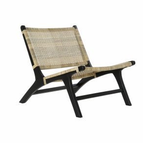 Lnestol DKD Home Decor Sort Natur Tr Teak 65 x 78 x 68 cm