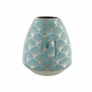 Vase DKD Home Decor Porceln Turkisbl Orientalsk Chromsalt 16 x 16 x 18 cm