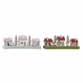Julepynt DKD Home Decor Tr Hus (2 pcs) (30 x 6 x 12 cm)