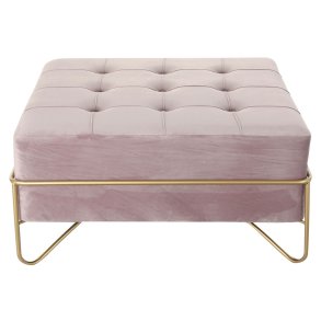 Stol DKD Home Decor   Skum Pink Gylden Metal Polyester Fljl Tr MDF (80 x 80 x 42 cm)
