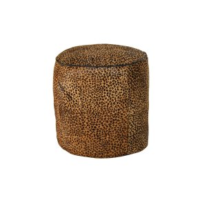 Fodsttte DKD Home Decor 46 x 46 x 50 cm Sort Brun Leopard Kolonistil
